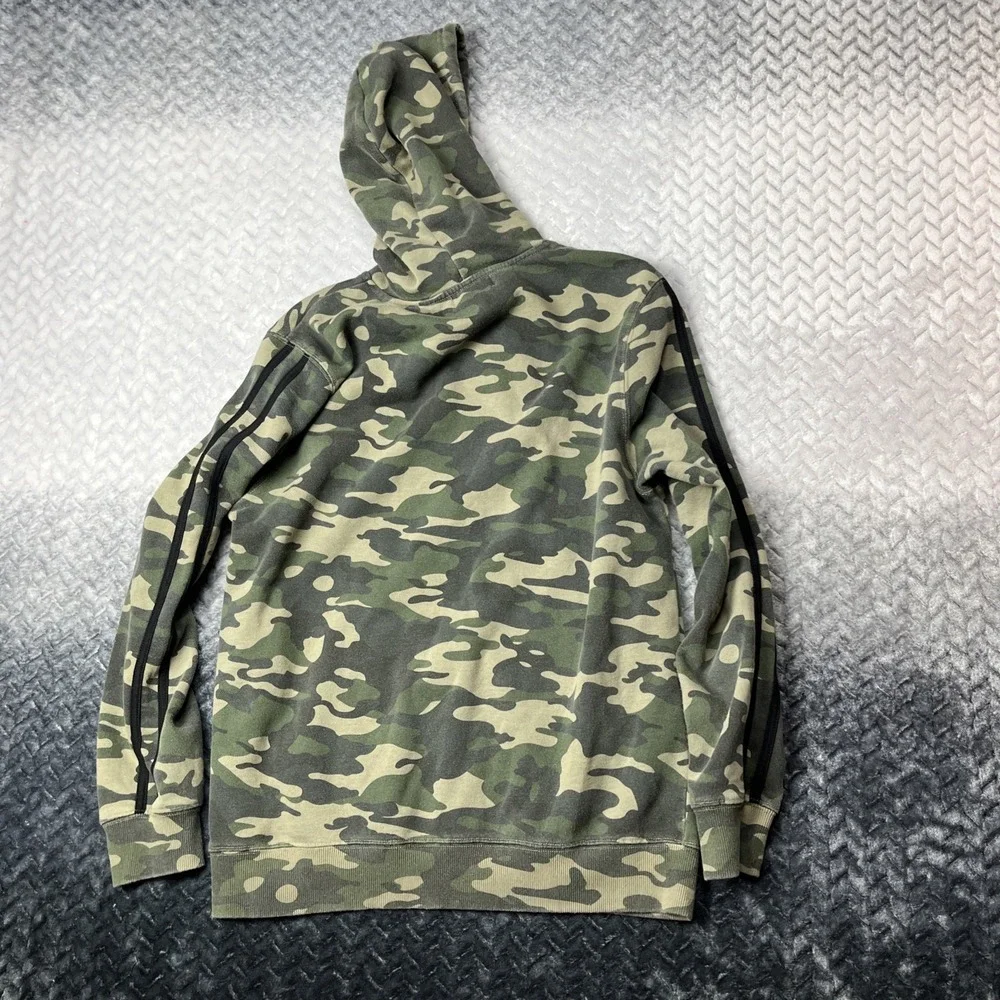 True Religion Hoodie Mens M Green Camo Pullover Patch Logo Drawstring